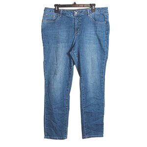 Cato Classic Skinny Jeans Womens 14 Petite Medium Wash High Rise Stretch Denim